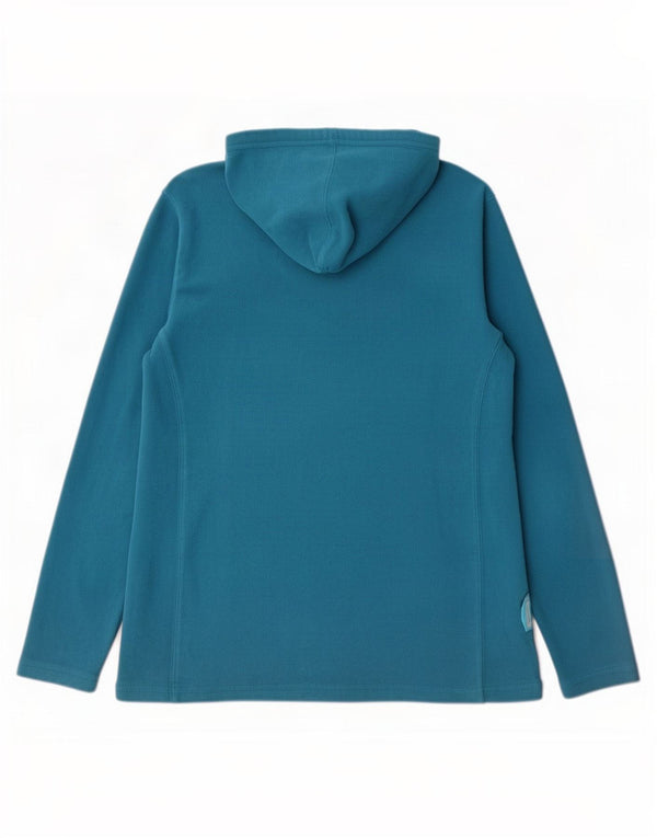 Mountain Warehouse Dame Hooded Zip Neck Fleece Jumper UK 16 Large Blue