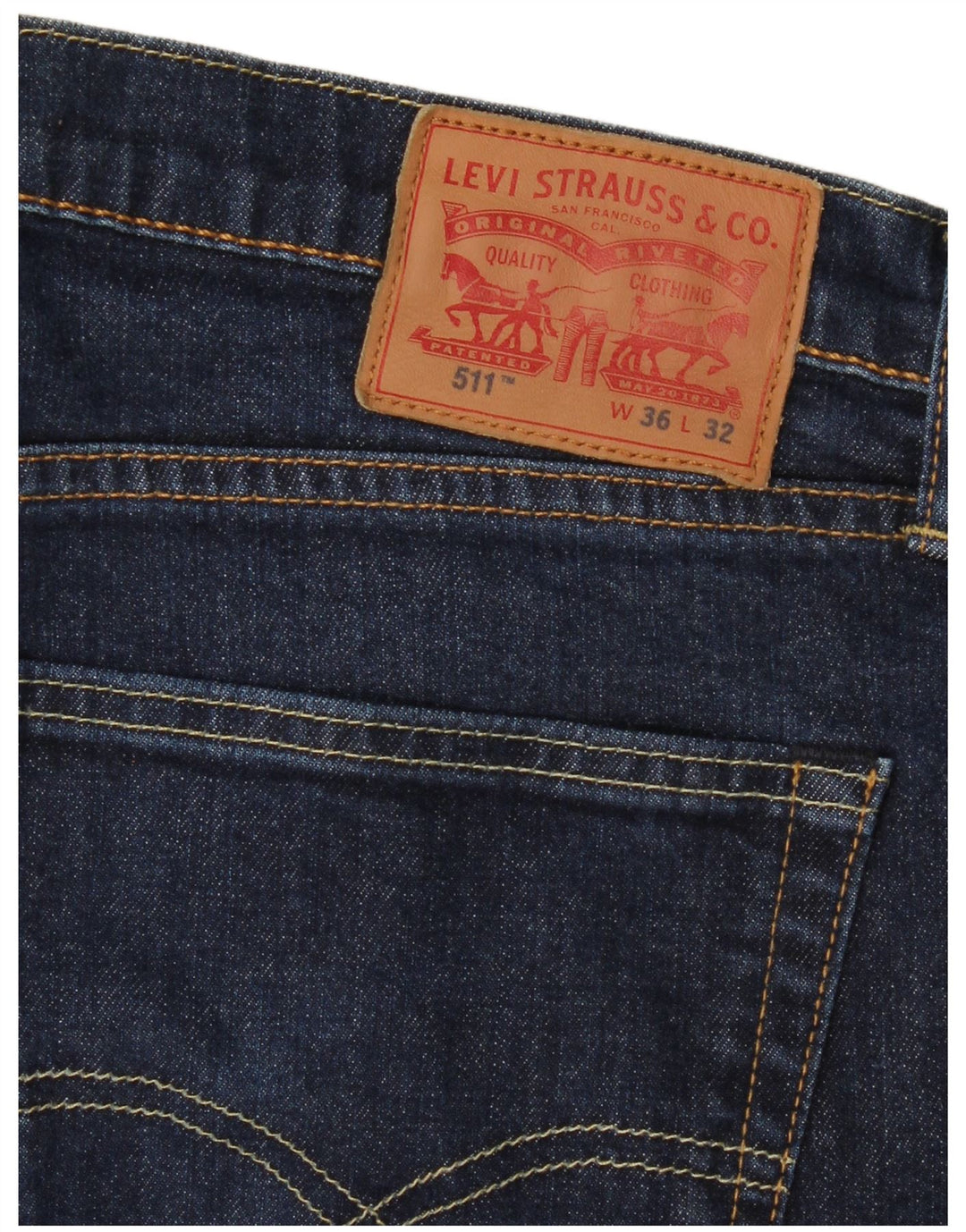 Levi's Herre 511 Slim Jeans W36 L32 Marineblå Bomuld