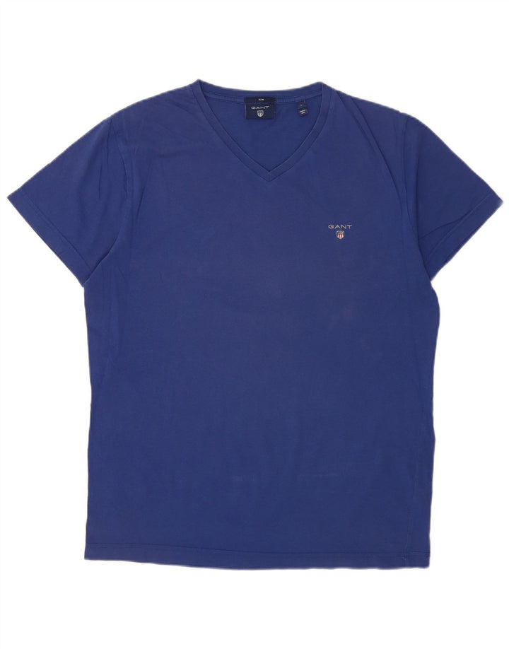 Gant Herre Slim Fit T-Shirt Top Stor Blå Bomuld