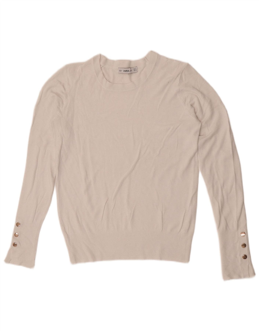 Zara Dame sweater med rund hals DK 12 Medium White