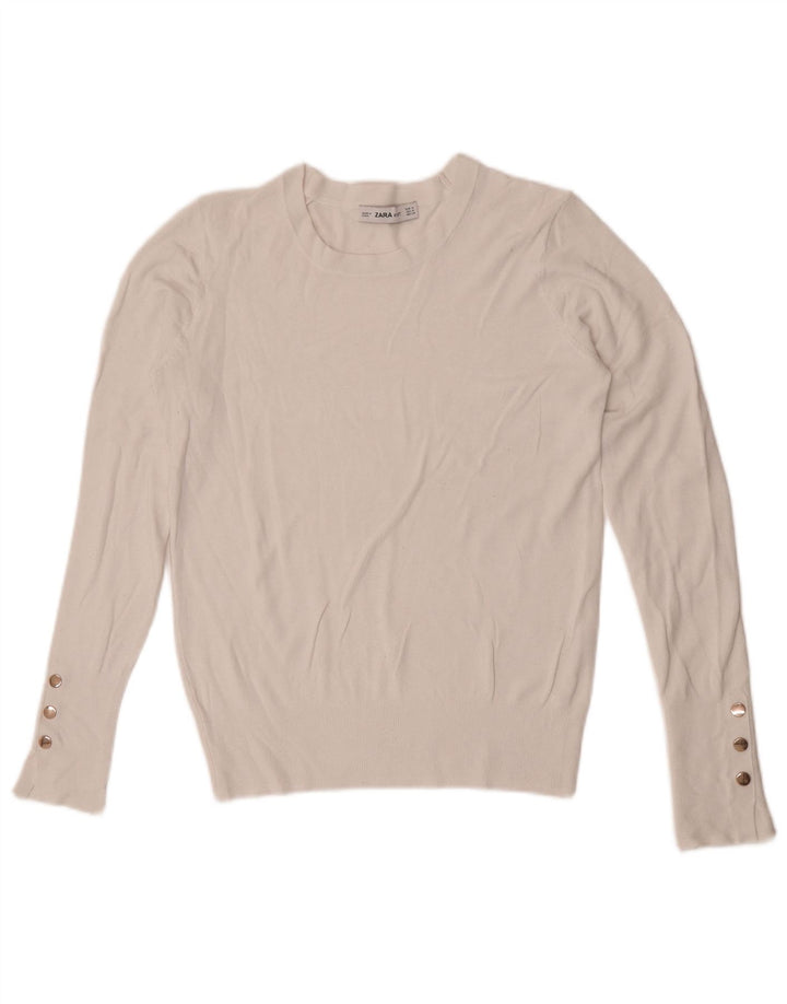Zara Dame sweater med rund hals DK 12 Medium White
