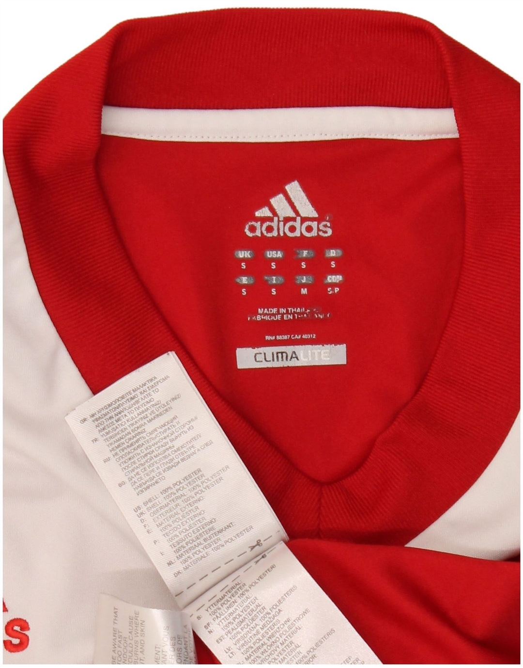 Adidas Dame Climalite Top Langærmet UK 10 Small Red Colourblock