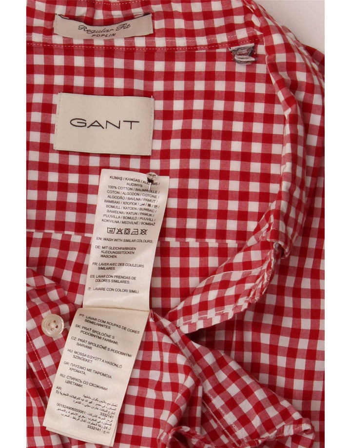 Gant Herre Regular Fit Skjorte Large Red Gingham Cotton