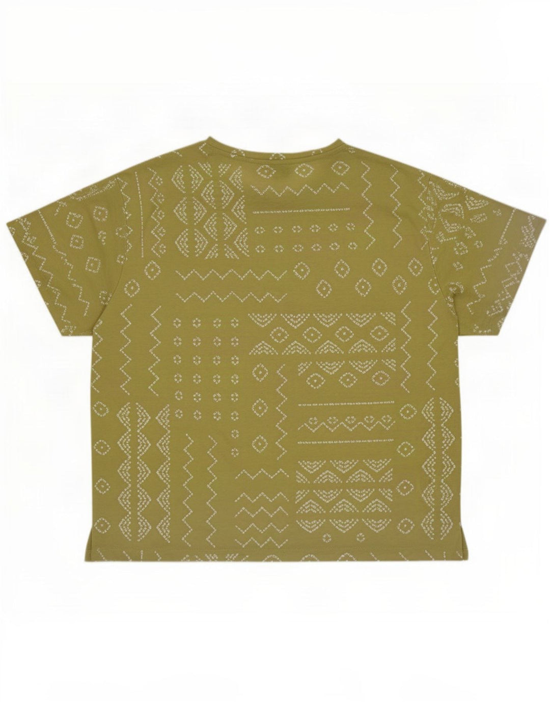Marks & Spencer T-shirt top til kvinder DK 14 Stor grøn geometrisk polyester