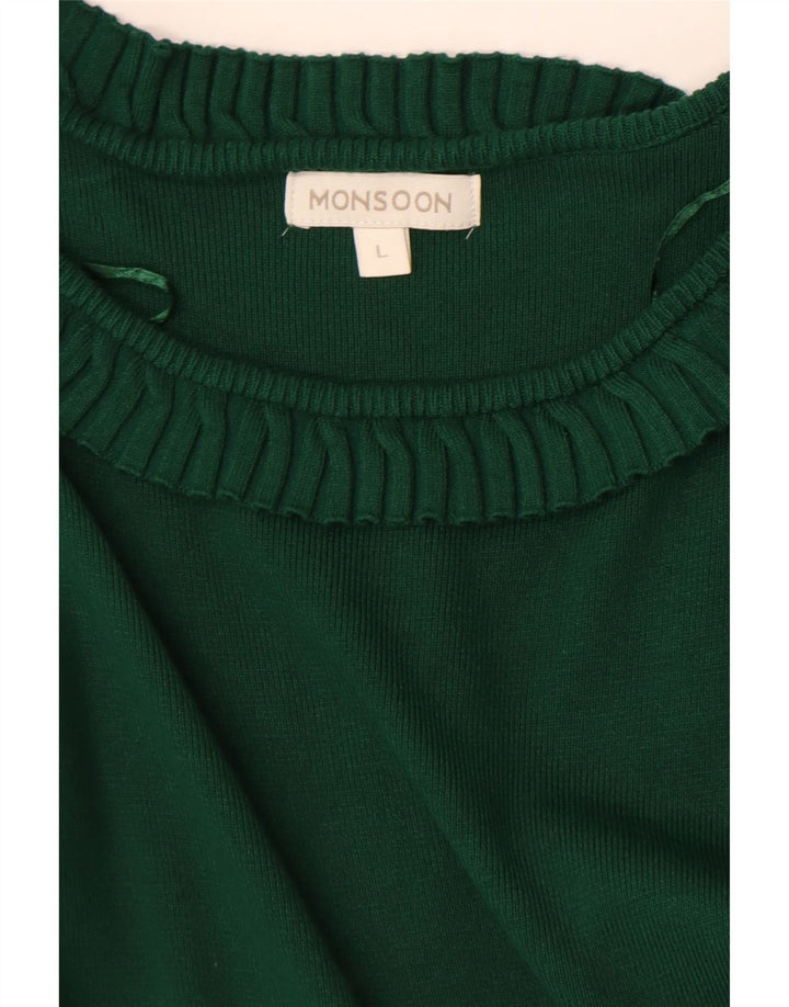Monsoon Dame Jumper Dress UK 14 Large Green