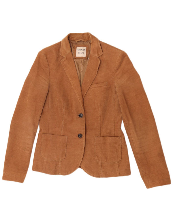 Esprit Dame 2-knaps Corduroy Blazer Jacket UK 12 Medium Brun Bomuld