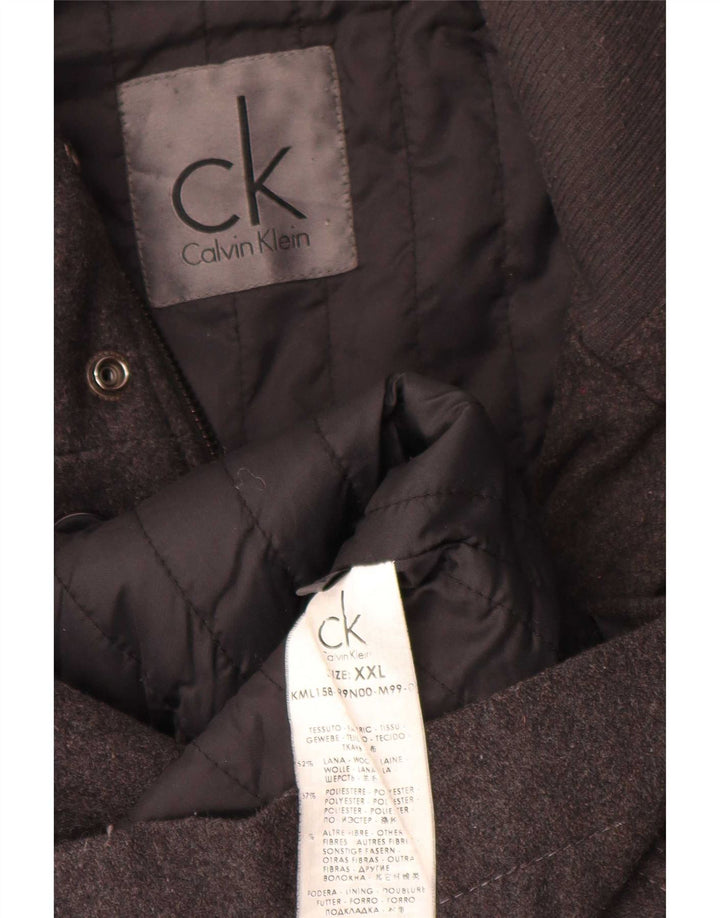Calvin Klein Herre Utility Jacket UK 44 2XL Grå Uld