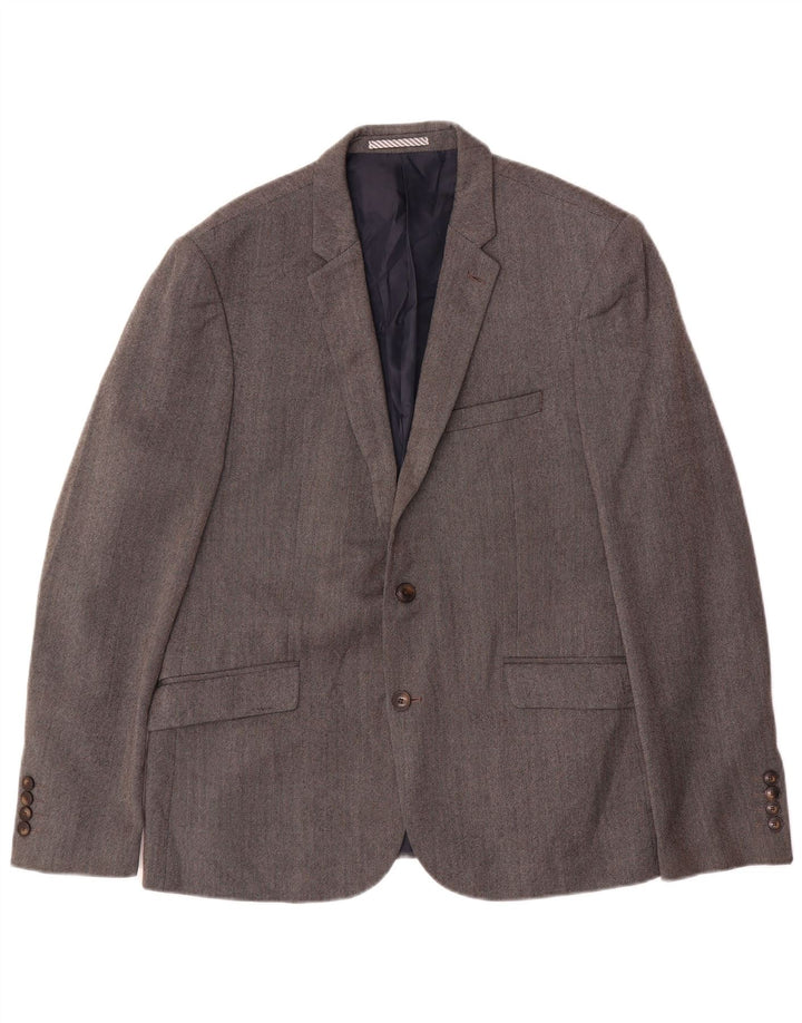 Marks & Spencer Herre 2-knaps Slim Fit Blazer Jacket UK 42 Large Grey Uld