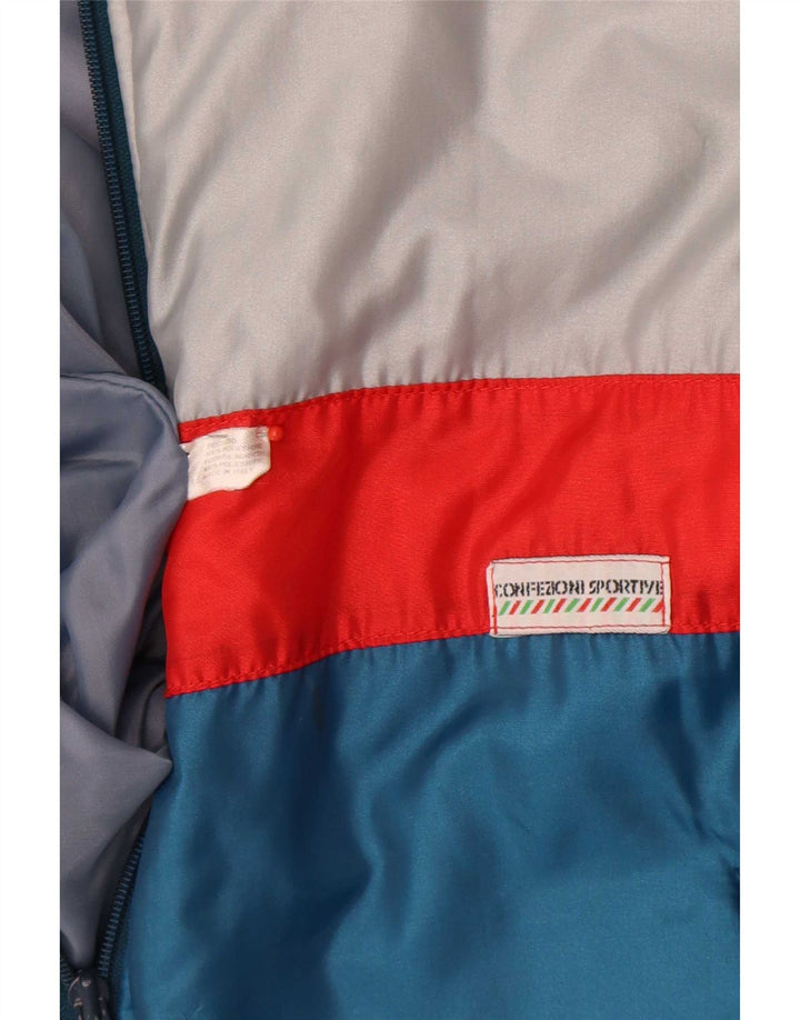 Vintage polstret herrejakke UK 38 Medium Grey Colourblock Polyester