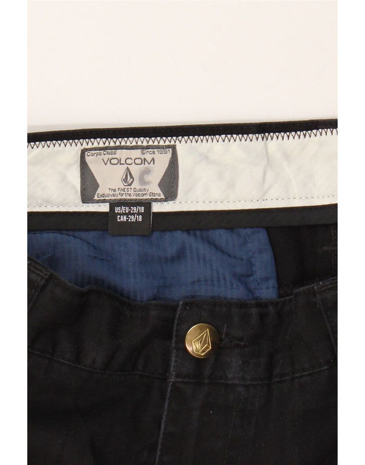 VOLCOM Mens Chino Shorts  W29 Small  Black Cotton Vintage Volcom and Second-Hand Volcom from Messina Hembry 