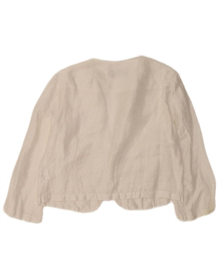 Superior Dame 3/4 ærmet Bolero Top IT 46 Stor Hvid Hør