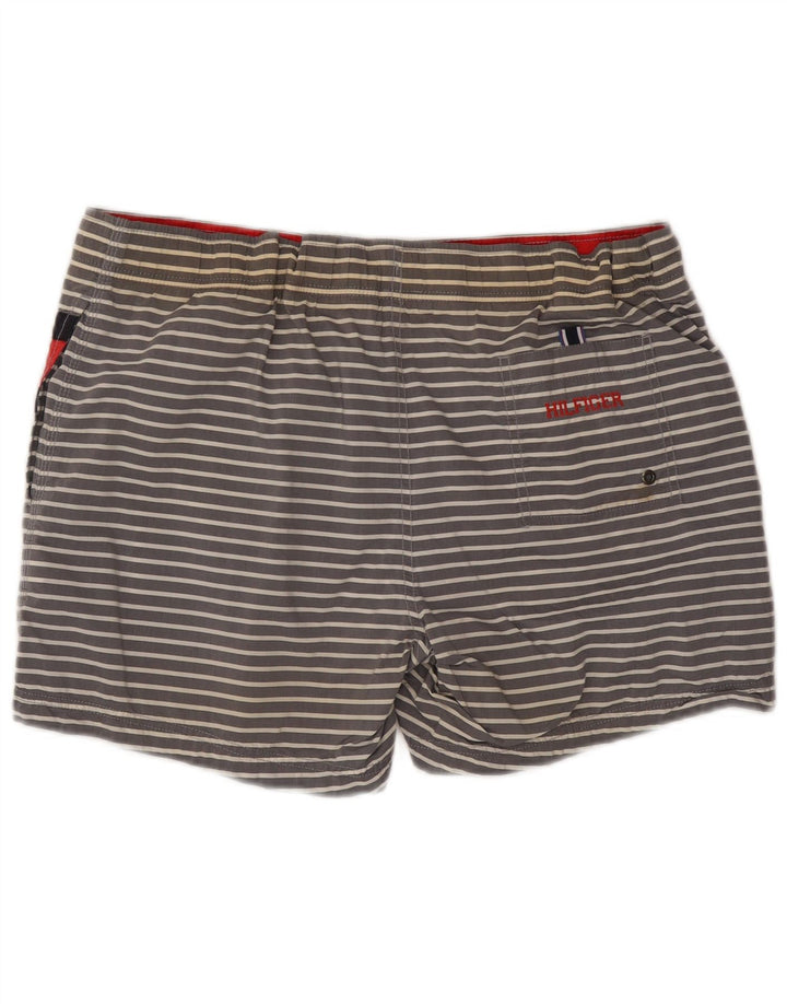 Tommy Hilfiger Badeshorts til mænd, store gråstribede bomuld
