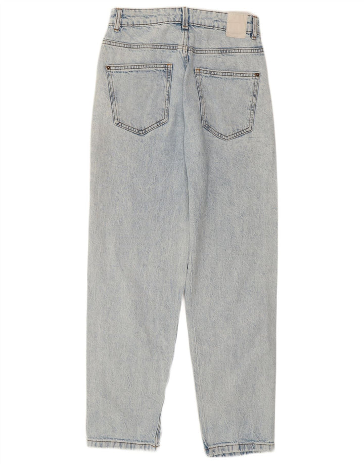 Zara Dame nødlidende højtaljede jeans EU 36 XS W26 L27 Blå Bomuld