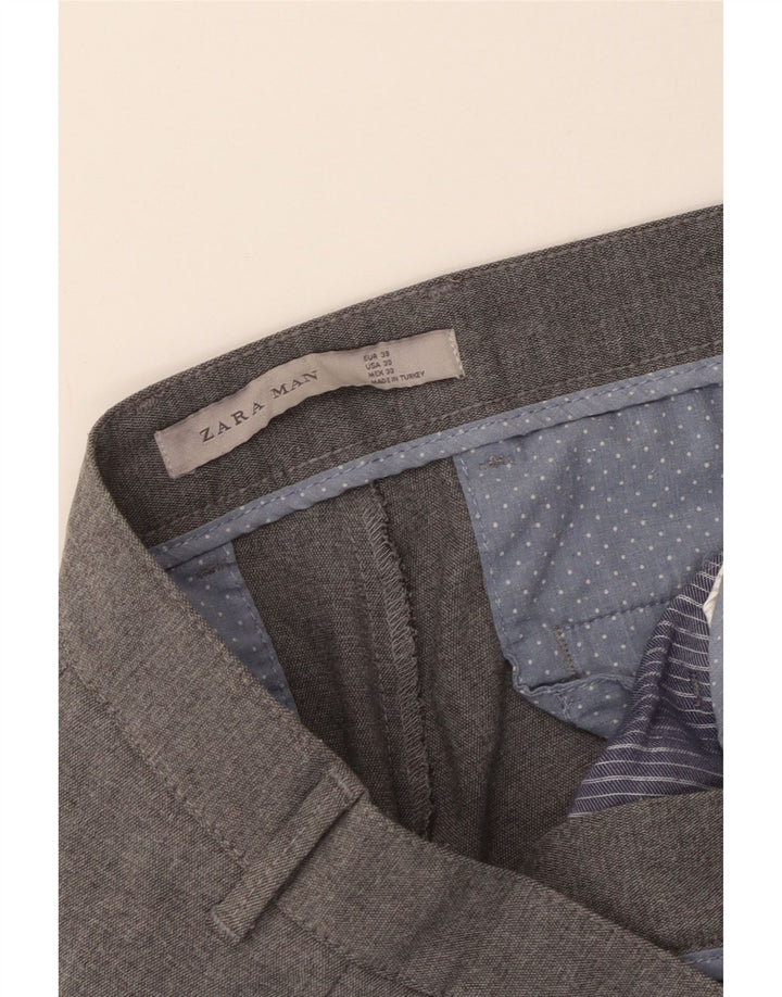 ZARA Herre Slim Chino Bukser EU 38 Small W30 L27 Grå