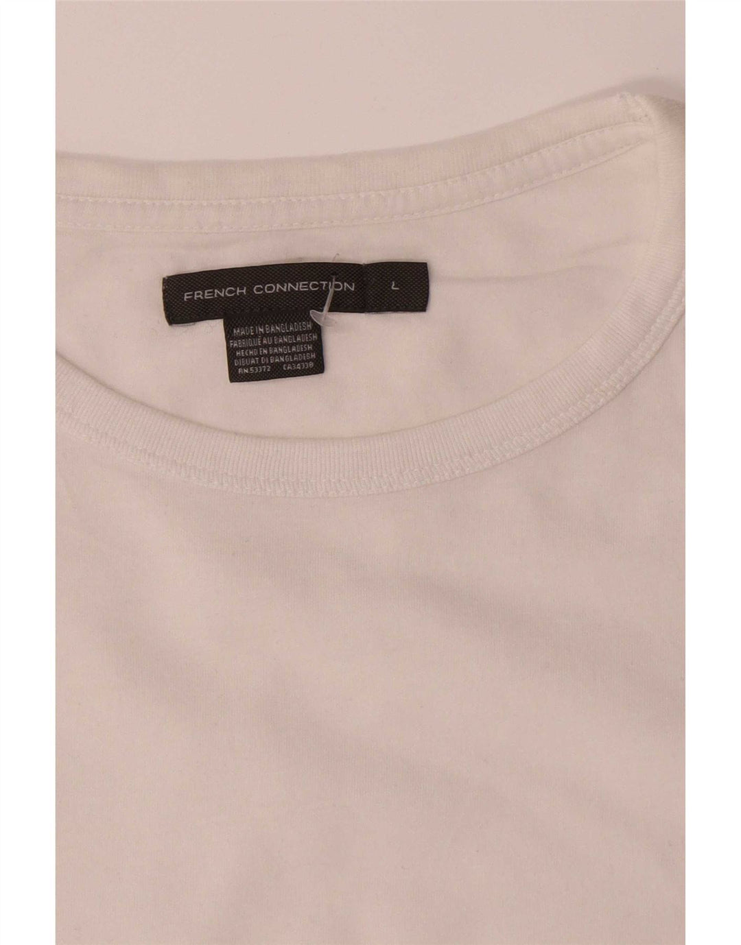 French Connection Herre T-Shirt Top Stor Hvid Bomuld