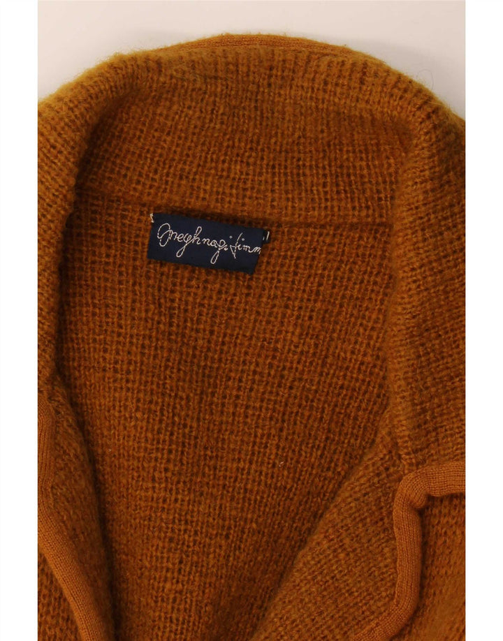 Vintage damestrikket 2-knaps blazerjakke UK 14 medium brun