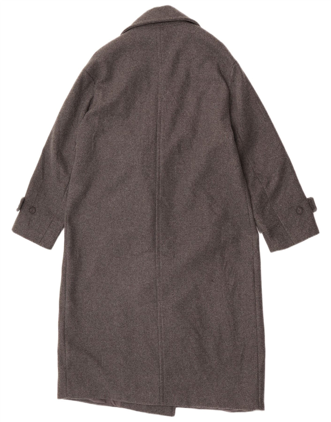 Zara Dame Dobbeltradet Frakke UK 14 Medium Grey Polyester
