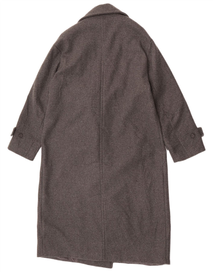 Zara Dame Dobbeltradet Frakke UK 14 Medium Grey Polyester