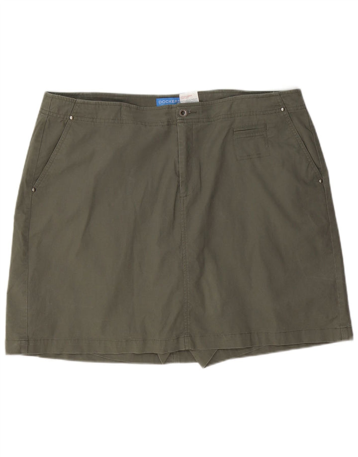 DOCKERS Dame Skort US 18 2XL Khaki Bomuld