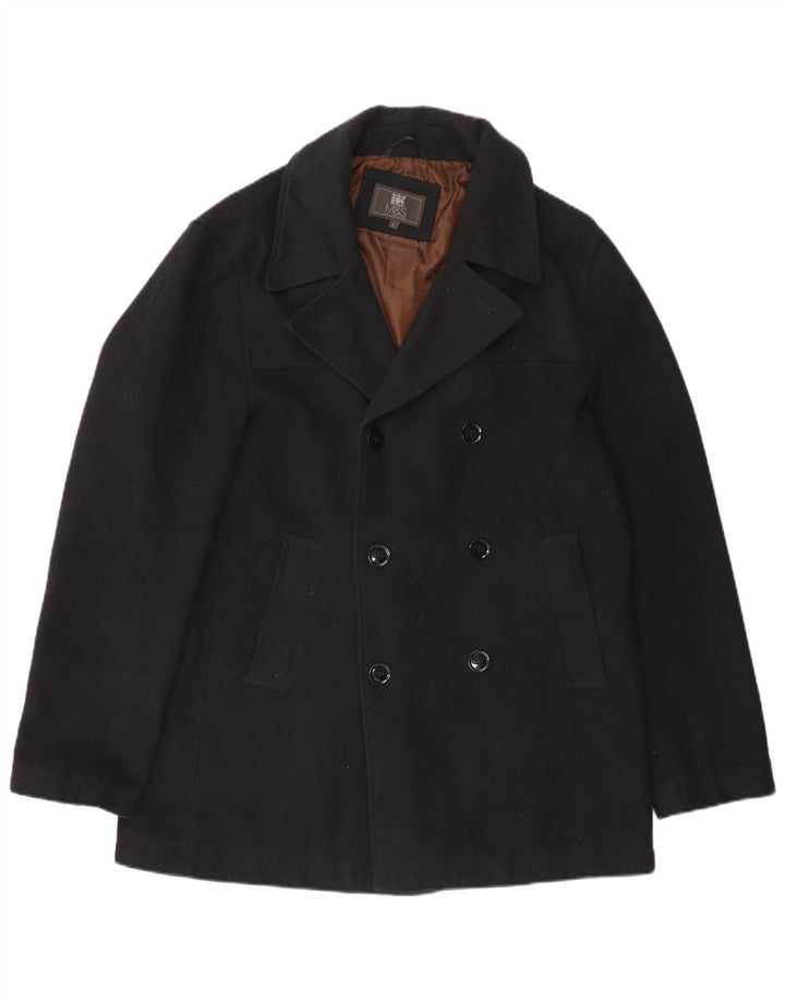 Marks & Spencer Herre Pea Coat UK 40 Large Black Polyester