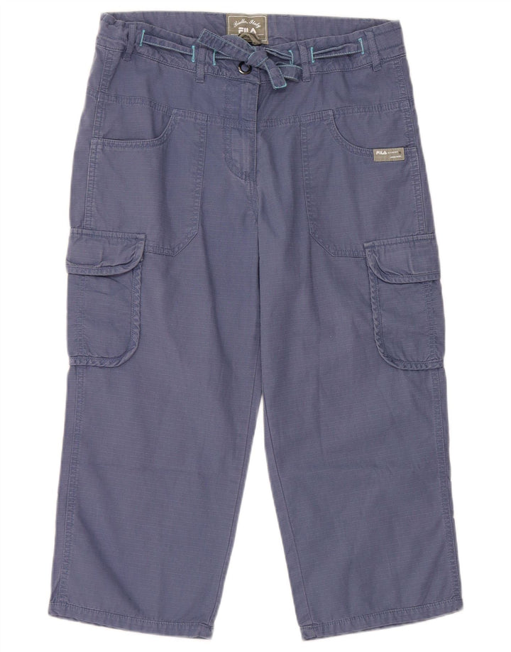 Fila Dame Capri Cargo Bukser UK 12 Medium W30 L20 Blå Bomuld
