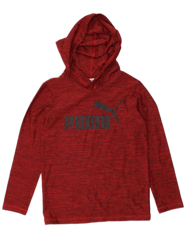 Puma Boys Grafisk Top Langærmet 5-6 år XS Burgundy Flecked