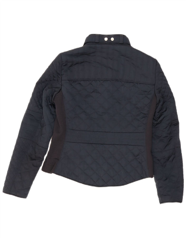 Zara Quiltet jakke til kvinder UK 14 Large Navy Blue