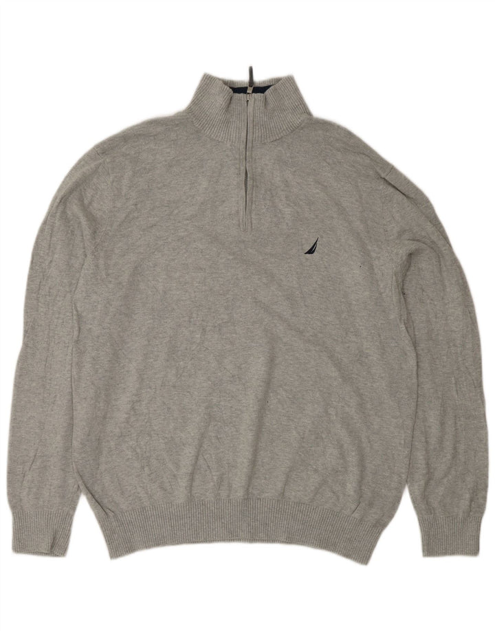 NAUTICA sweater med lynlås til mænd, stor grå