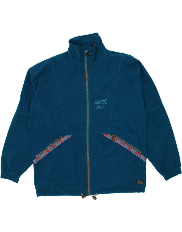 GREENSTONE PARK Mens Graphic Tracksuit Top Jacket  Large Blue Polyester Vintage Greenstone Park and Second-Hand Greenstone Park from Messina Hembry 
