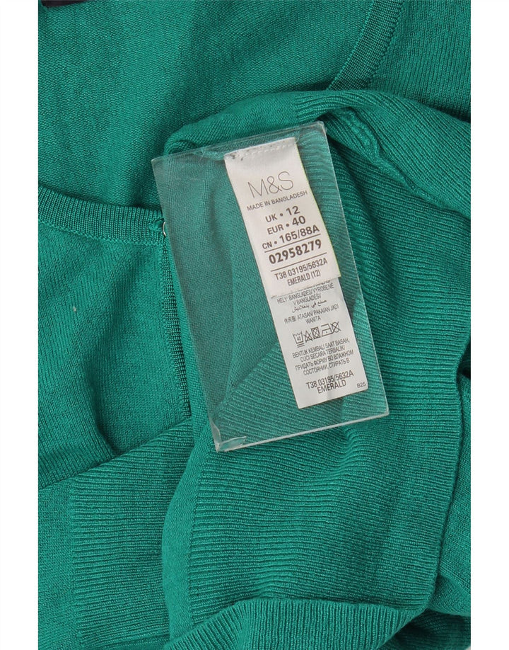 Marks & Spencer Dame Cardigan Sweater UK 12 Medium Green Viscose