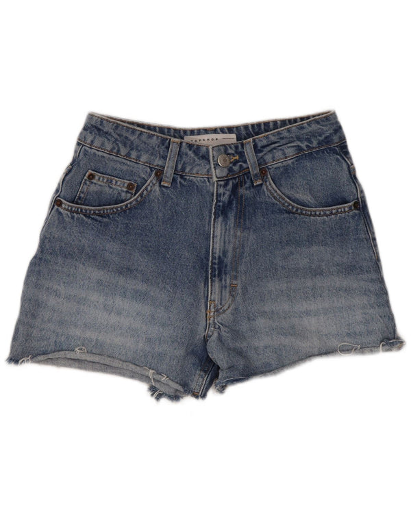 Topshop Dame denim Shorts UK 6 XS W26 Blå Bomuld