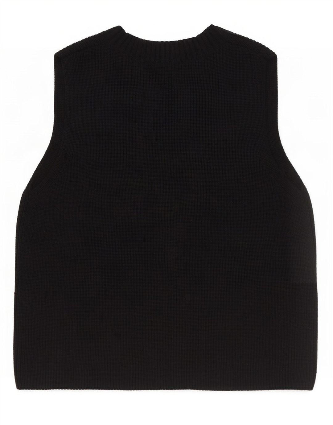 Cos Dame Oversized Vest Tank Top UK 10 Small Black Wool