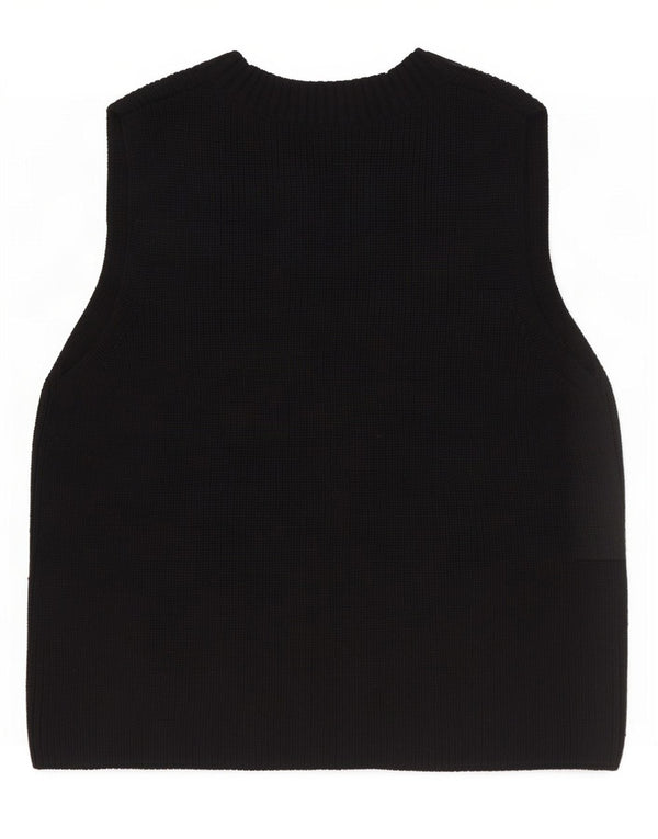 Cos Dame Oversized Vest Tank Top UK 10 Small Black Wool