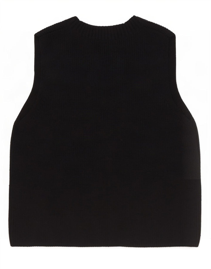 Cos Dame Oversized Vest Tank Top UK 10 Small Black Wool