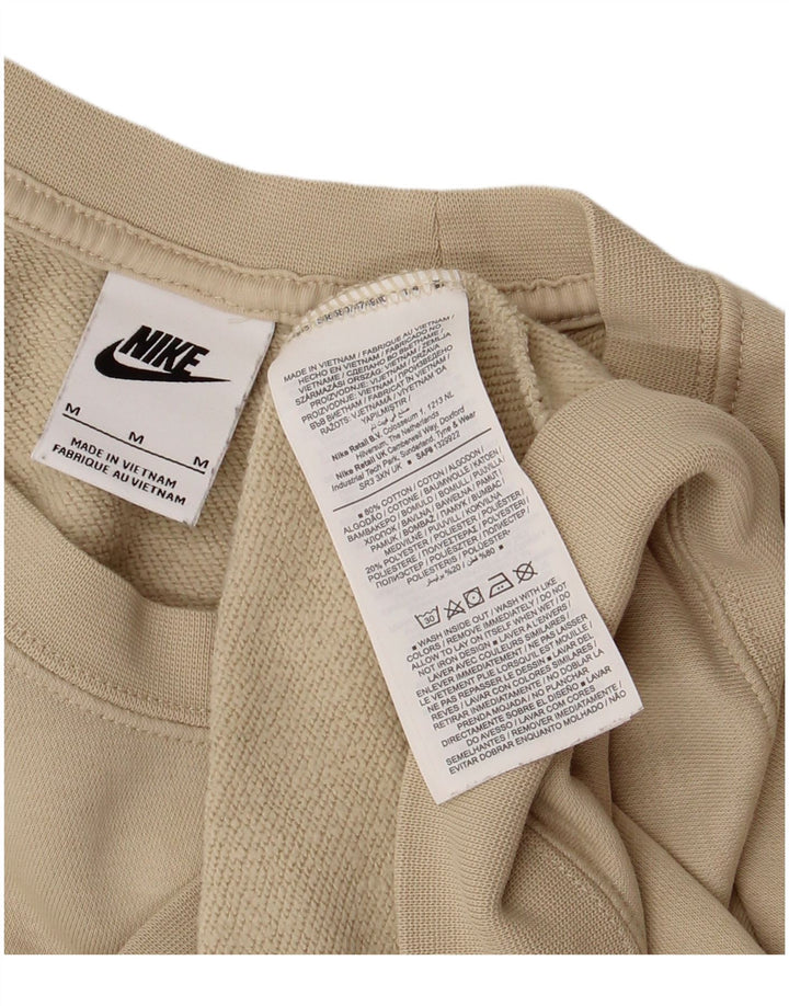 Nike Dame Grafisk Oversized Sweatshirt Jumper UK 14 Medium Beige Bomuld