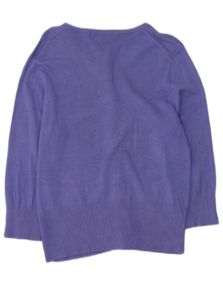 Marks & Spencer Womens Crop Cardigan Sweater UK 14 Medium Purple Viscose