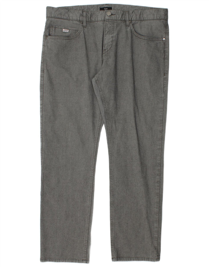 Hugo Boss Straight Jeans til mænd W36 L29 Grå Bomuld