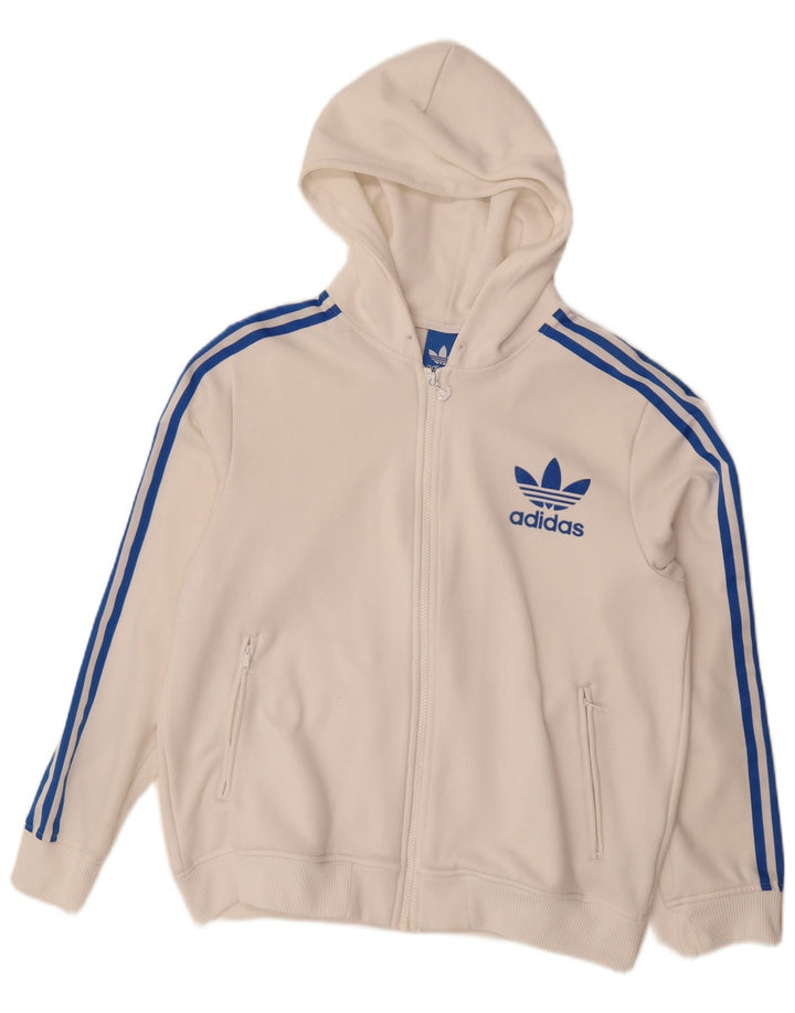 Adidas Hættetrøje med lynlås til mænd Stor hvid polyester