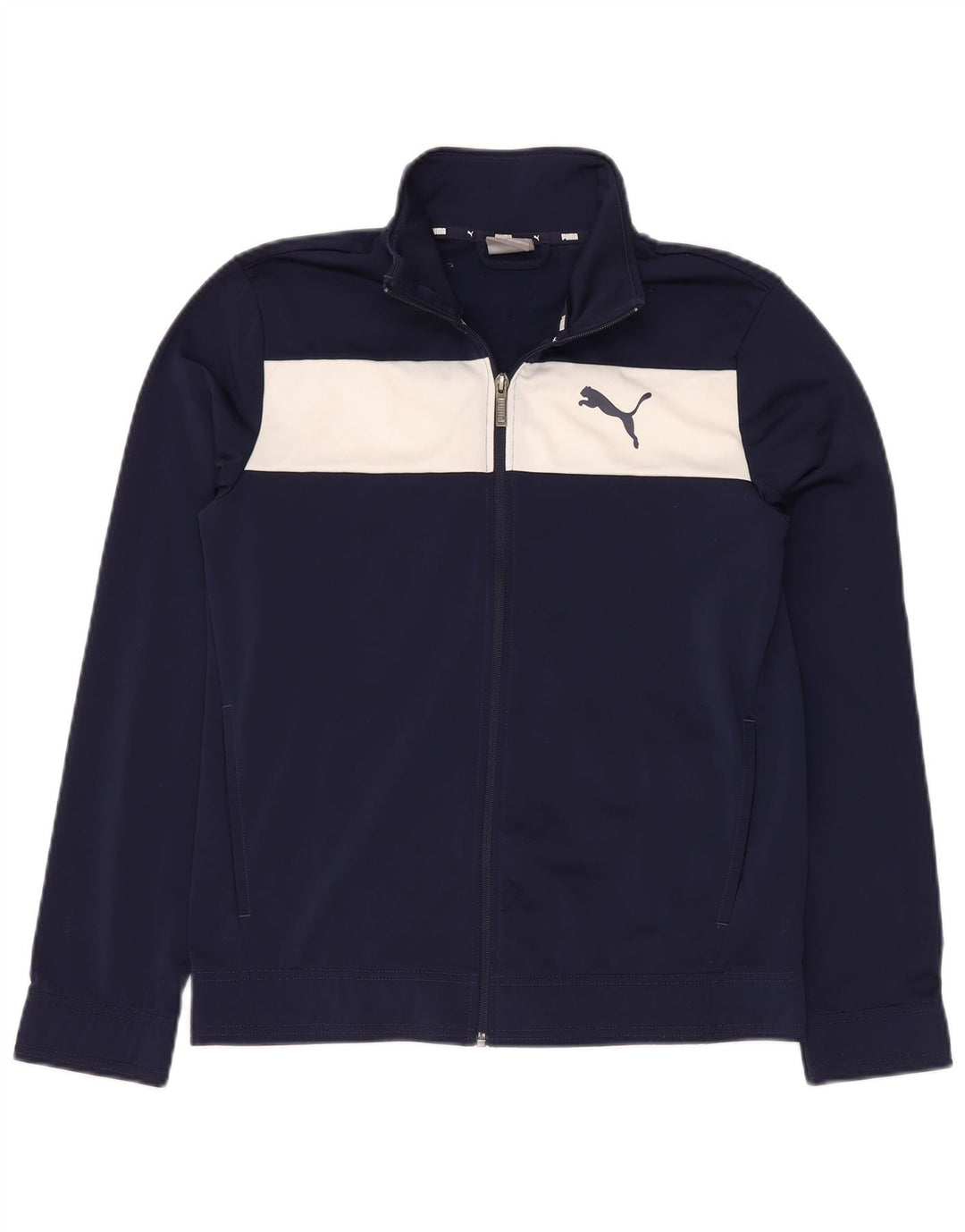 PUMA Træningsdragt til mænd, topjakke, lille marineblå colourblock polyester