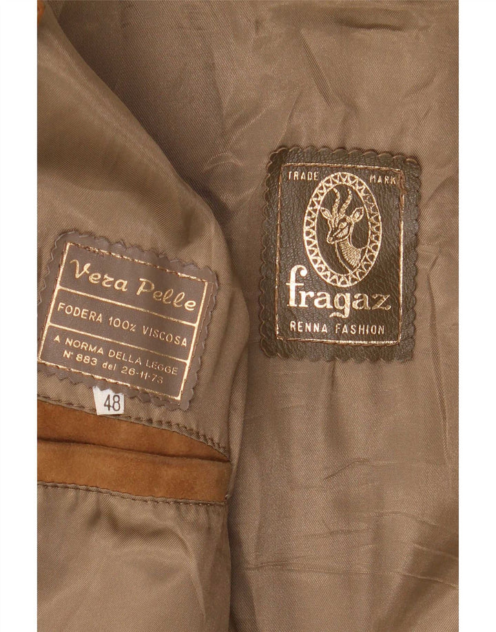 Vintage herre ruskindsjakke IT 48 medium brunt læder