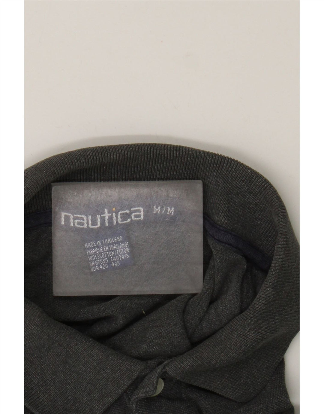 Nautica herre poloshirt mellemgrå stribet bomuld