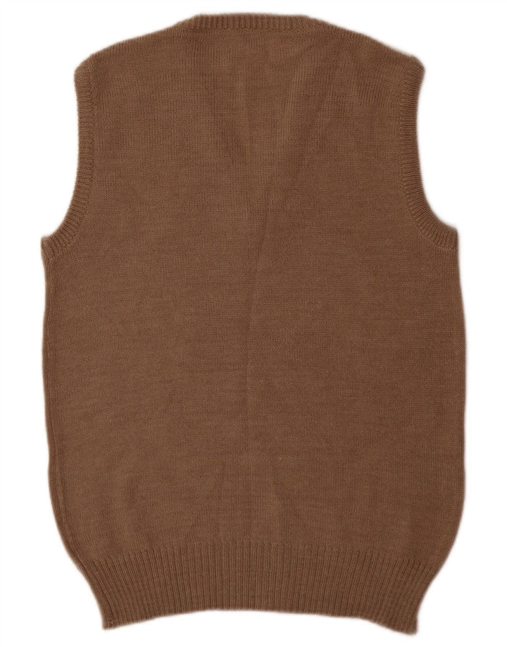 Vintage herrevest tanktop lille beige argyle/diamant akryl