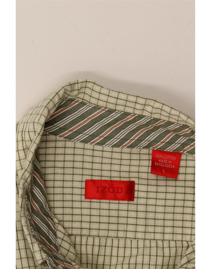 IZOD Mens Shirt Large Green Check Cotton Vintage Izod and Second-Hand Izod from Messina Hembry 