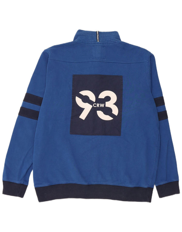 Besætningstøj Herre grafisk lynlås-hals sweatshirt XL Blå Colourblock
