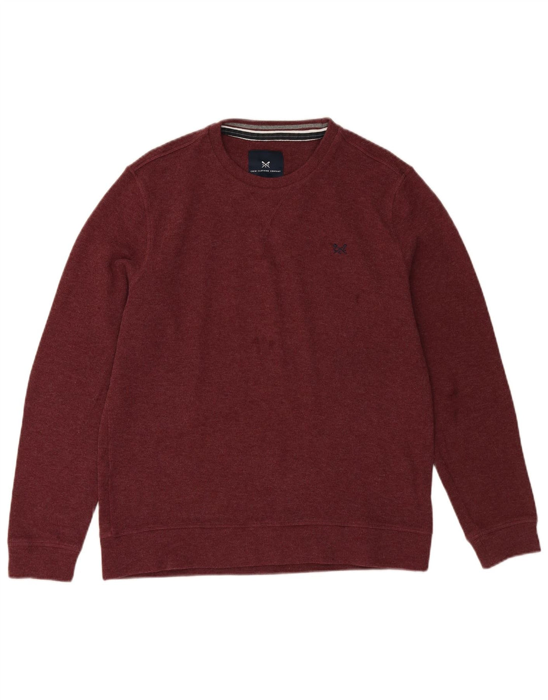 CREW TØJ Herre Crew Neck Jumper Sweater Stor Bourgogne Bomuld