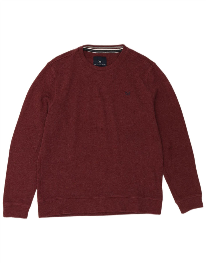 CREW TØJ Herre Crew Neck Jumper Sweater Stor Bourgogne Bomuld