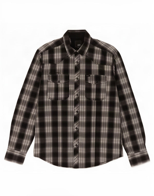Jack & Jones Mens Shirt Large Black Check Cotton