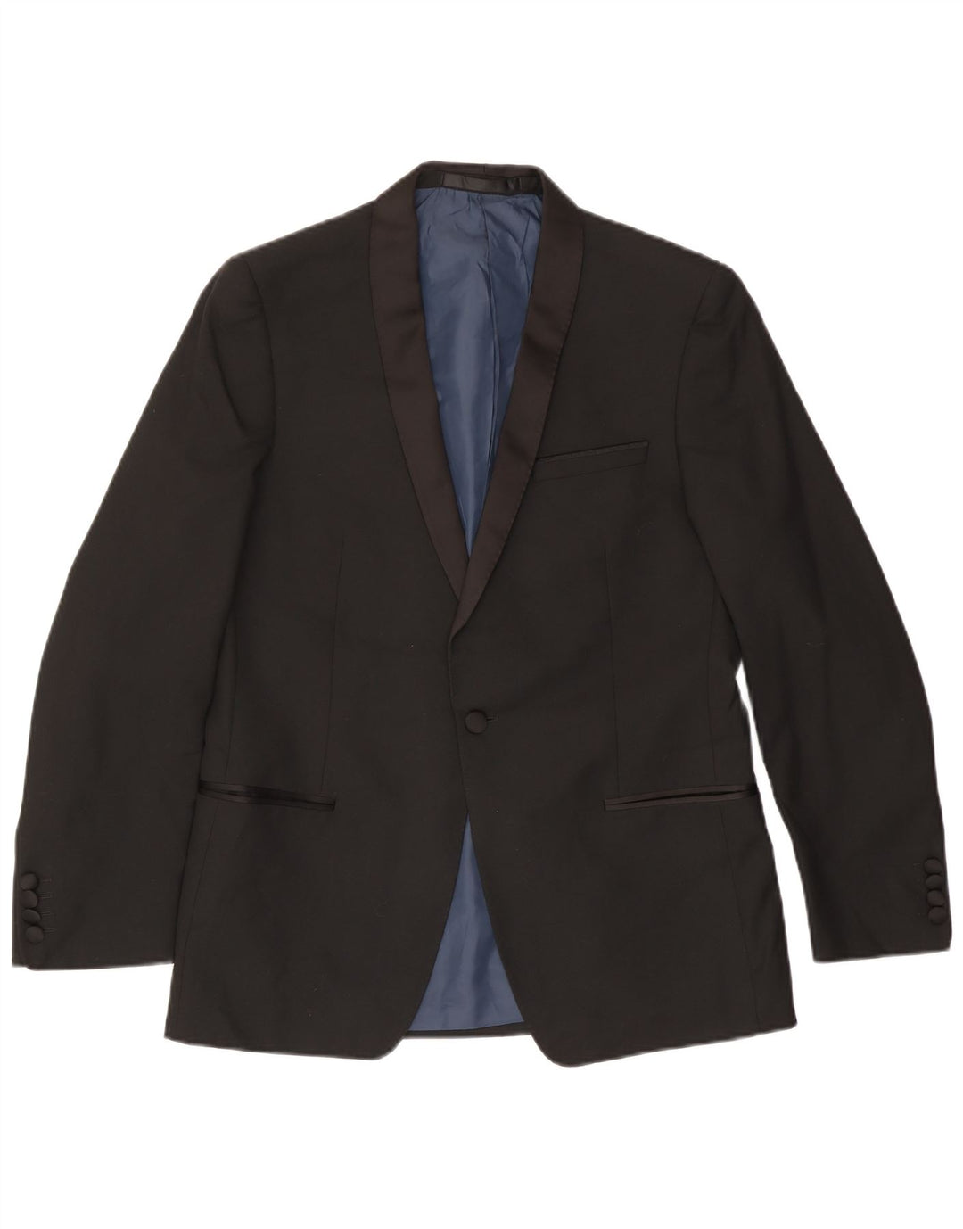 MARKS & SPENCER Herre 1-knaps blazerjakke EU 50 Large Black Polyester