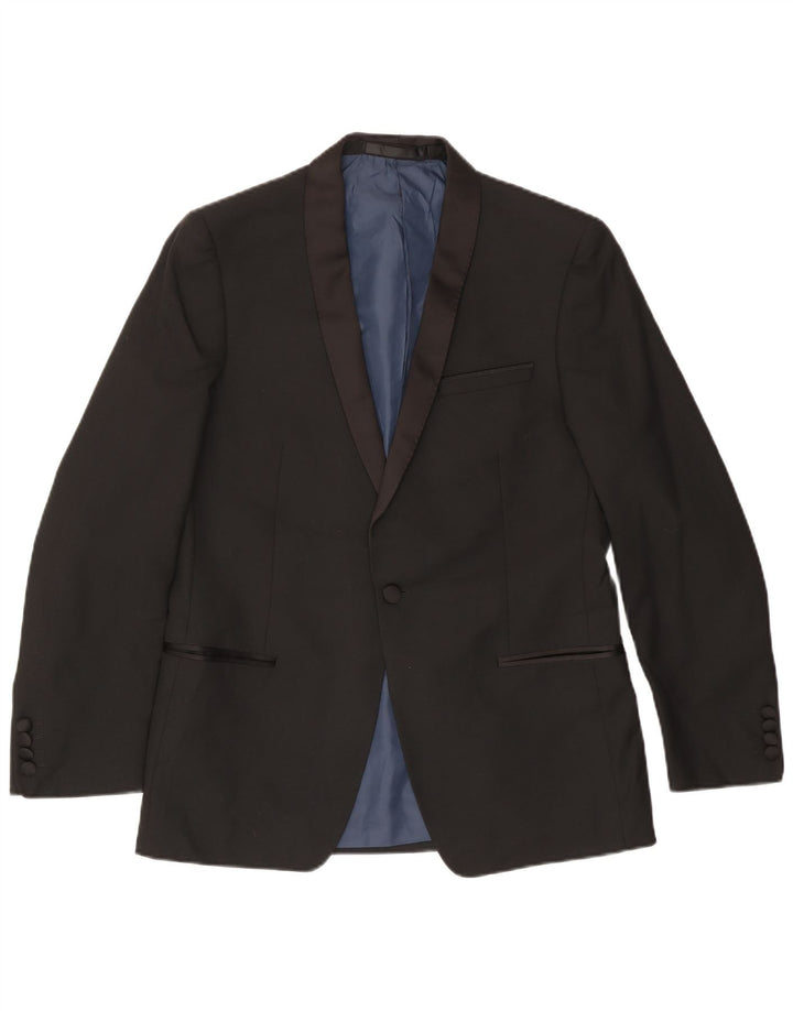 MARKS & SPENCER Herre 1-knaps blazerjakke EU 50 Large Black Polyester