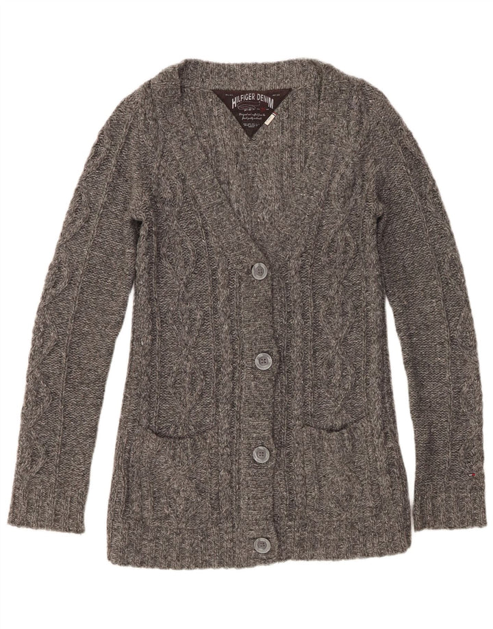 Tommy Hilfiger Dame Cardigan Sweater UK 8 Small Grey